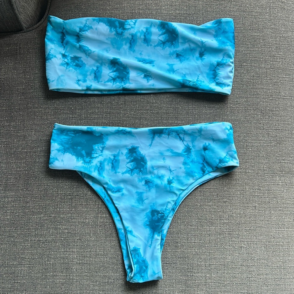Bandeau Blue Tie Dye Bikini